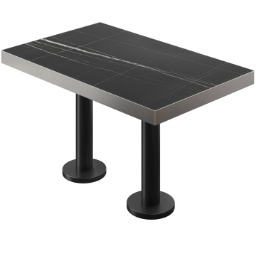 BML | Bistro-tuplapöytä | 130 x 80 x 77 cm | Suorakulmainen | Musta marmori / Musta