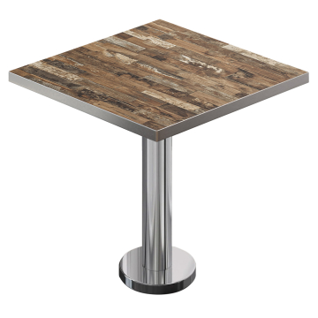 BML | Bistrobord | 70 x 70 x 74,5 cm | Firkantet | Vintage Old / Rustfrit stål