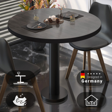 BML | Bistrotisch | Ø:H 70 x 75 cm | Wenge / Schwarz | Rund | Schwarzer Rand