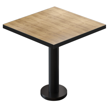 BML | Mesa Bistro | 70 x 70 x 74,5 cm | Cuadrada | Roble / Negro