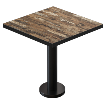 BML | Mesa Bistro | 70 x 70 x 74,5 cm | Cuadrada | Vintage Viejo / Negra