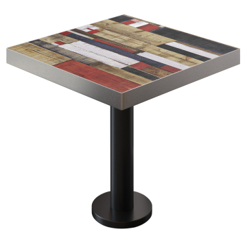 BML | Mesa Bistro | 70 x 70 x 77 cm | Cuadrada | Colorido Vintage / Negro