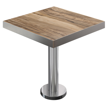 BML | Mesa bistro | 70 x 70 x 77 cm | Cuadrada | Sheesham / acero inoxidable