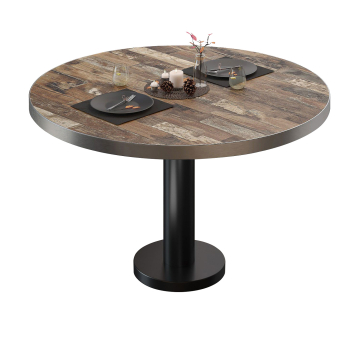 BML | Mesa de salón bistro | Ø:H 60 x 39 cm | Vintage Viejo / Negro