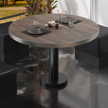 BML | Mesa de salón bistro | Ø:H 60 x 39 cm | Wenge claro / Negro