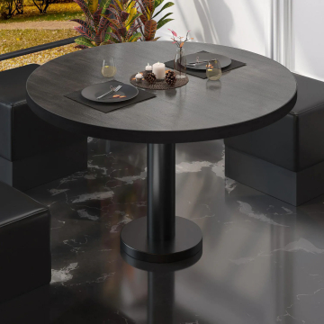 BML | Mesa de salón bistro | Ø:H 70 x 38,5 cm | Wenge / Negro