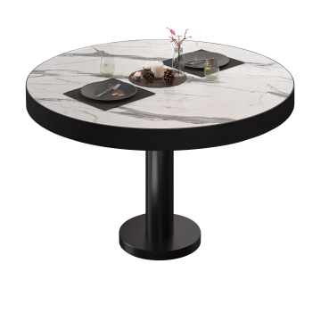 BML | Mesa de salón bistro | Ø:H 70 x 41 cm | Mármol blanco / Negro