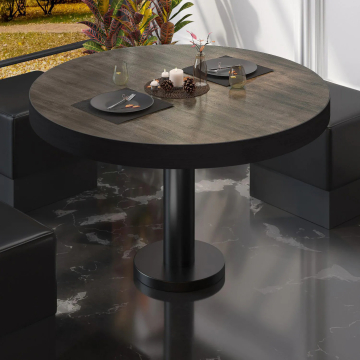 BML | Mesa de salón bistro | Ø:H 70 x 41 cm | Wenge claro / Negro