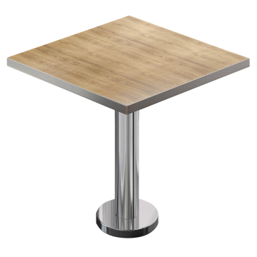 BML | Stolik bistro | 80 x 80 x 74,5 cm | Kwadrat | Dąb / stal nierdzewna