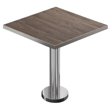 BML | Stolik bistro | 80 x 80 x 74,5 cm | Kwadrat | Jasny wenge / stal nierdzewna