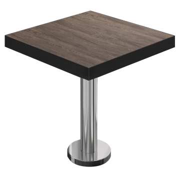 BML | Table Bistro | 60 x 60 x 77 cm | Carré | Light Wenge / Acier inoxydable
