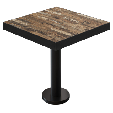 BML | Table Bistro | 60 x 60 x 77 cm | Carré | Vintage Old / Noir
