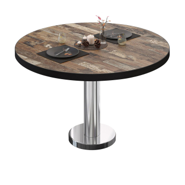 BML | Table de salon Bistro | Ø:H 50 x 39 cm | Vintage Old / Acier inoxydable