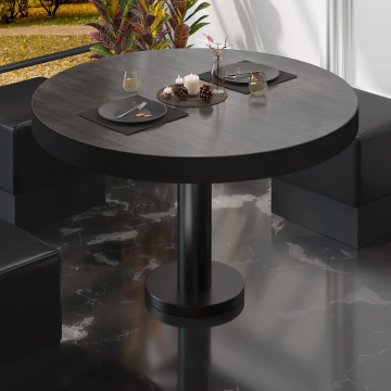 BML | Table de salon Bistro | Ø:H 80 x 41 cm | Wengé / Noir