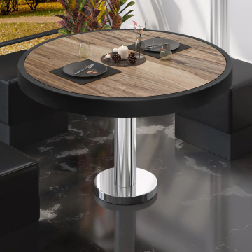 BML | Tavolo da salotto Bistro | Ø:H 70 x 41 cm | Sheesham / acciaio inox