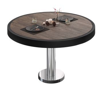 BML | Tavolo lounge Bistro | Ø:H 70 x 41 cm | Wengé chiaro / acciaio inox