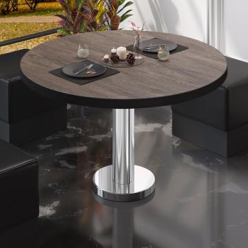 BML | Bistro salongbord | Ø:H 70 x 38,5 cm | Lett wenge / rustfritt stål