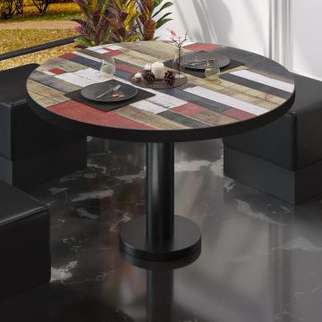 BML | Bistro salongbord | Ø:H 70 x 38,5 cm | Vintage fargerik / svart
