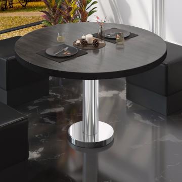 BML | Bistro salongbord | Ø:H 70 x 38,5 cm | Wenge / rustfritt stål