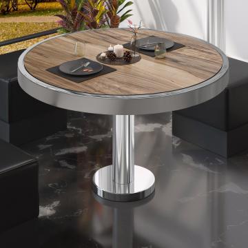 BML | Bistro salongbord | Ø:H 70 x 41 cm | Sheesham / rustfritt stål