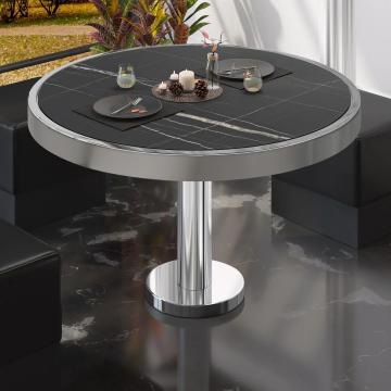 BML | Stół bistro | Ø:H 60 x 41 cm | Czarny marmur / stal nierdzewna