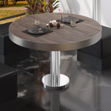 BML | Bistro lounge table | Ø:H 80 x 41 cm | Light wenge / stainless steel