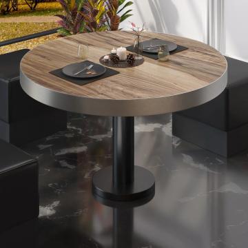 BML | Bistro lounge table | Ø:H 80 x 41 cm | Sheesham / Black