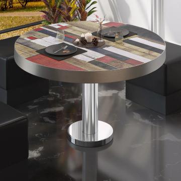 BML | Bistro lounge table | Ø:H 80 x 41 cm | Vintage coloured / stainless steel