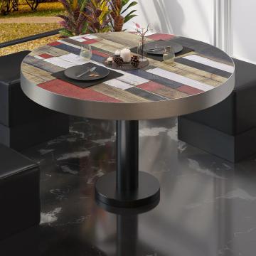 BML | Bistro lounge table | Ø:H 80 x 41 cm | Vintage Colourful / Black