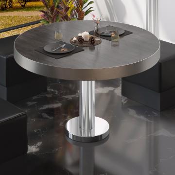 BML | Bistro lounge table | Ø:H 80 x 41 cm | wenge / stainless steel