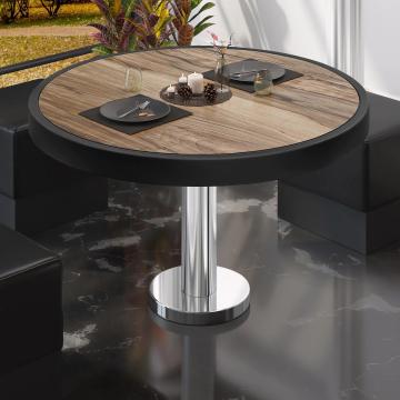 BML | Bistro salongbord | Ø:H 70 x 41 cm | Sheesham / rustfritt stål