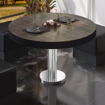 BML | Tavolo lounge Bistro | Ø:H 60 x 41 cm | Wengé chiaro / acciaio inox