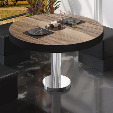 BML | Tavolo da salotto Bistro | Ø:H 60 x 41 cm | Sheesham / acciaio inox