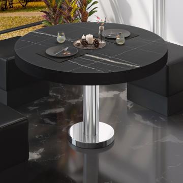 BML | Tavolo lounge Bistro | Ø:H 60 x 41 cm | Marmo nero / acciaio inox
