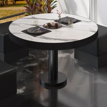 BML | Tavolo lounge Bistro | Ø:H 60 x 41 cm | Marmo bianco / Nero
