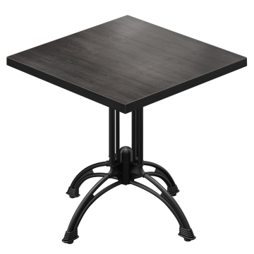 BMLG | Bistro Tisch | 70 x 70 x 75 cm | Quadratisch | Schwarzer Rand | Wenge / Schwarz