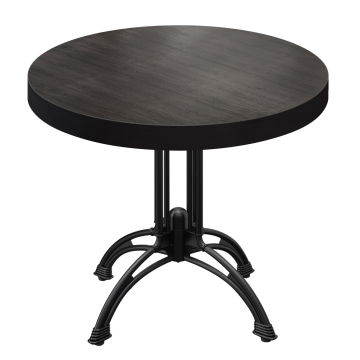 BMLG | Bistro Tisch | Ø 70 x 77 cm | Rund | Schwarzer Rand | Wenge / Schwarz