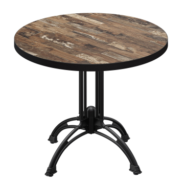 BMLG | Bistrobord | Ø 60 x 75 cm | Rund | Sort kant | Vintage Old / Sort