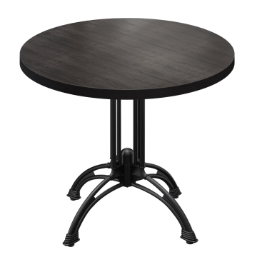 BMLG | Mesa Bistro | Ø 60 x 75 cm | Redonda | Bisel Negro | Wengué / Negro