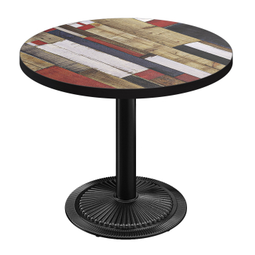 BMX | Bistro Table | Ø 60 x 78.5 cm | Round | Black Edge | Vintage Colorful / Black
