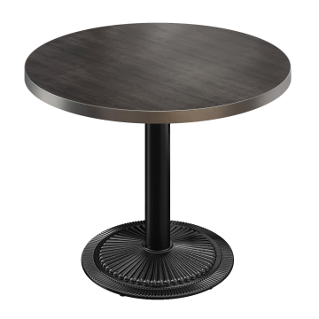 BMX | Bistro Table | Ø 60 x 78.5 cm | Round | Stainless Steel Edge | Wenge Black / Black