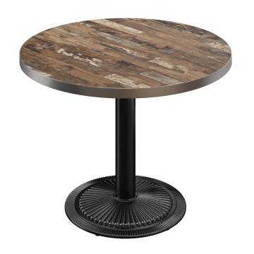 BMX | Bistrobord | Ø 60 x 78,5 cm | Rund | Rustfritt stål kant | Vintage gammel / svart