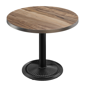 BMX | Bistrobord | Ø 70 x 78,5 cm | Rund | Rustfritt stålrand | Sheesham / Svart