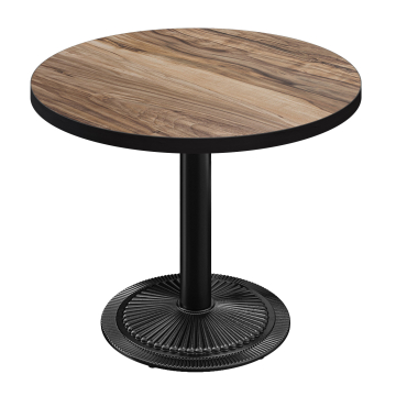 BMX | Bistrobord | Ø 70 x 78,5 cm | Rund | Svart kant | Sheesham / Svart