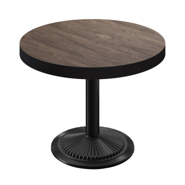 BMX | Bistrobord | Ø 80 x 81 cm | Rund | Svart kant | Ljust Wenge / Svart