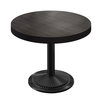 BMX | Bistrotafel | Ø 60 x 81 cm | Rond | Zwarte Rand | Wengé Zwart / Zwart