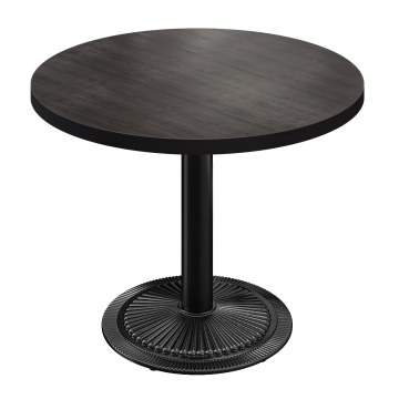 BMX | Table Bistro | Ø 70 x 78,5 cm | Ronde | Bord Noir | Noyer Noir / Noir