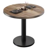 BN | Stół barowy | Śr: H 70 x 72 cm | Brzeg ze stali nierdzewnej | Sheesham / Czarny | Okrągły