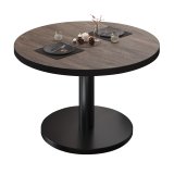 BN | Bistro Loungetisch | Ø:H 60 x 32 cm | Schwarzer Rand | Light Wenge / Schwarz