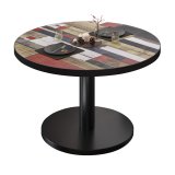 BN | Bistro Loungetisch | Ø:H 60 x 32 cm | Schwarzer Rand | Vintage Bunt / Schwarz